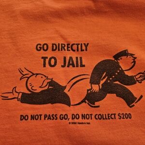 Hasbro Orange Monopoly 'Go Directly to Jail' Graphic Tee
